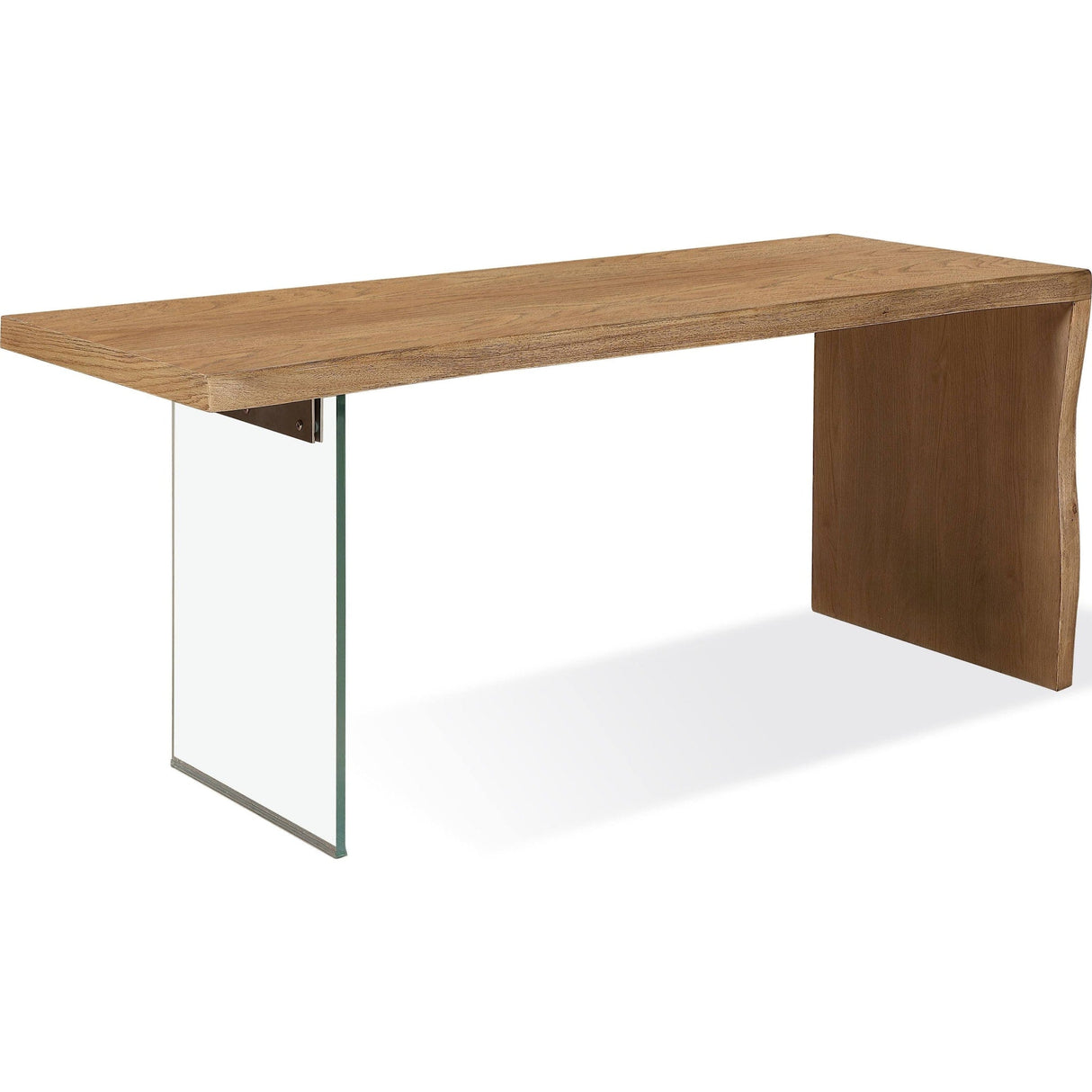 One Modern Coastal Writing Desk  in White Oak and Glass