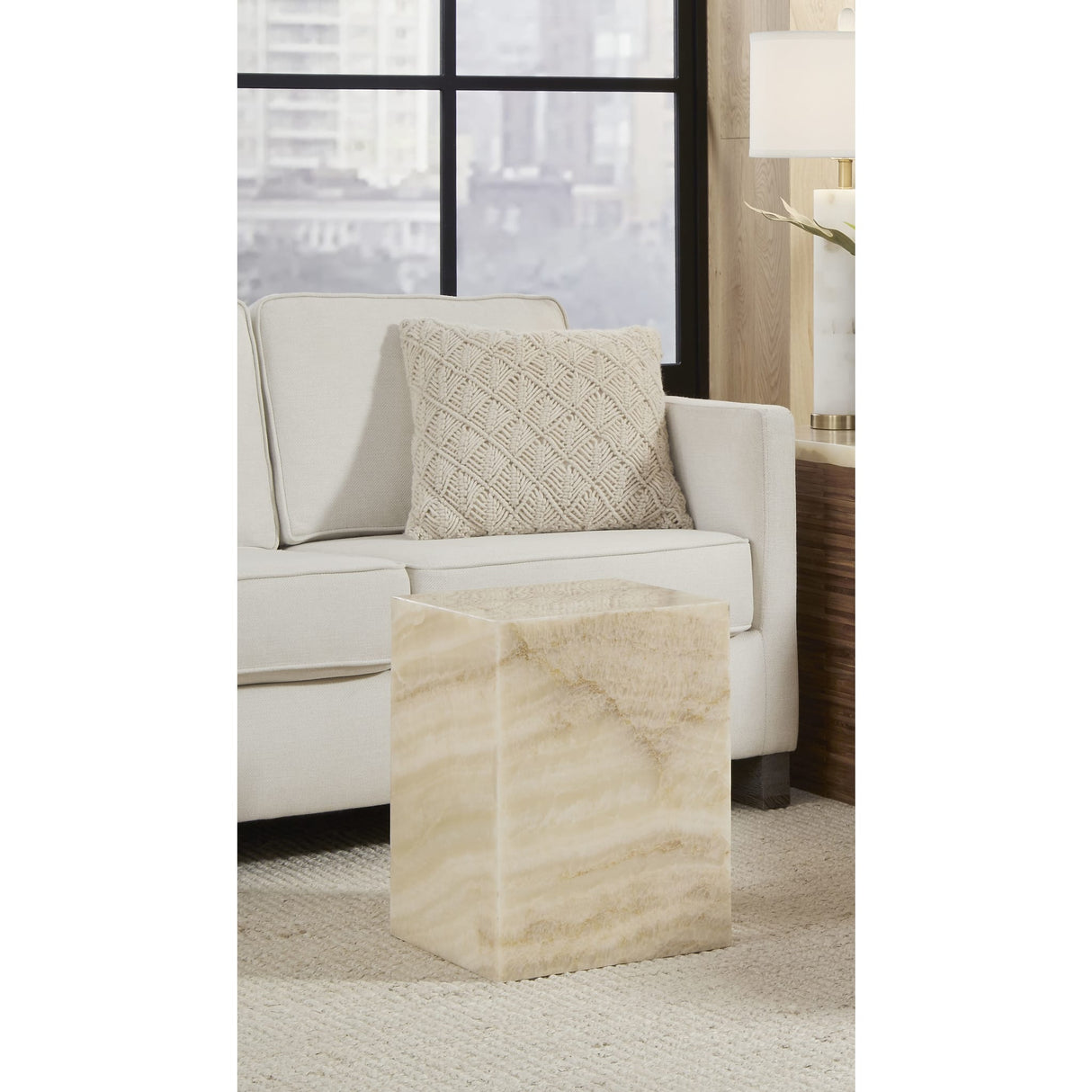 One Square Onyx End Table