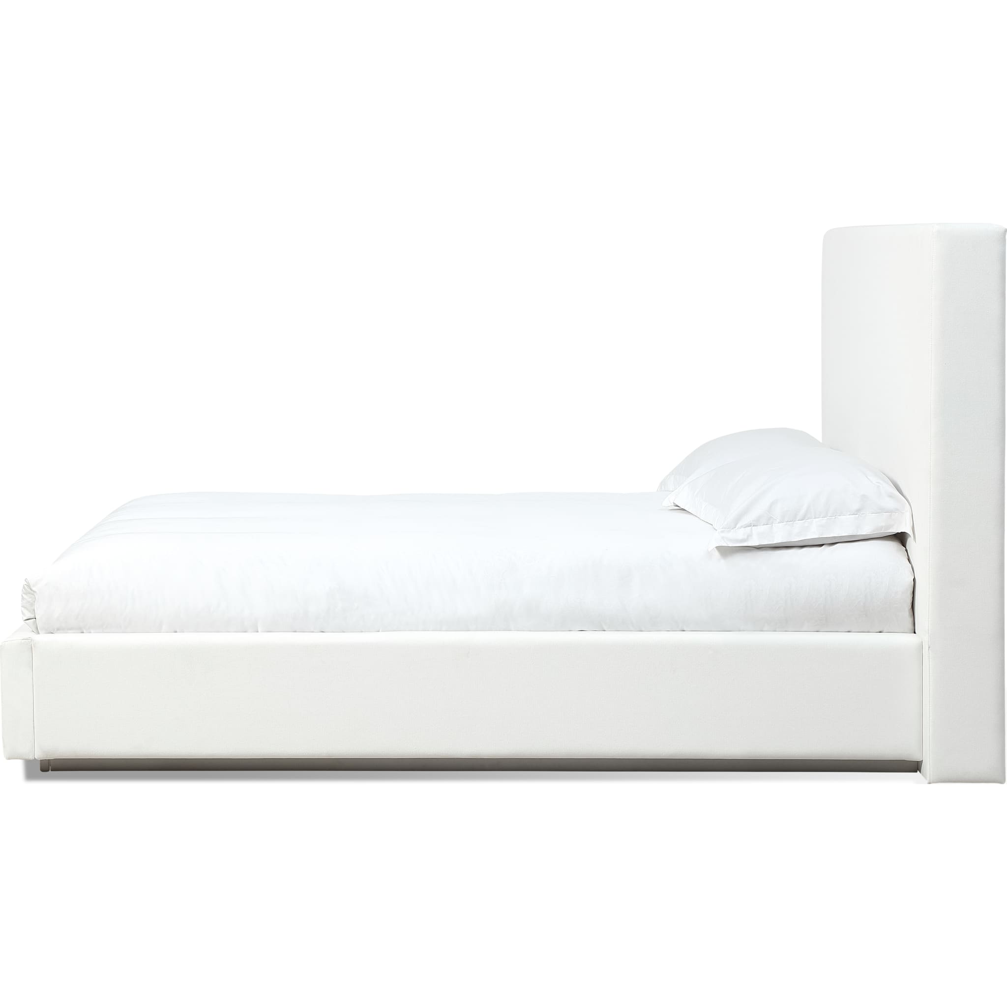 One Upholstered Footboard Storage Bed in Pearl