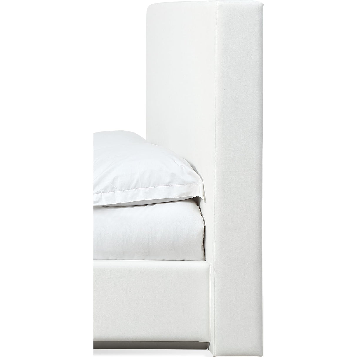 One Upholstered Modern Headboard in Pearl