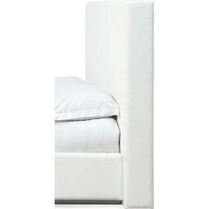 One Upholstered Modern Headboard in Pearl