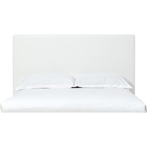 One Upholstered Modern Headboard in Pearl