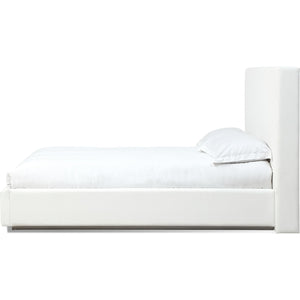 One Upholstered Platform Bed in Pearl