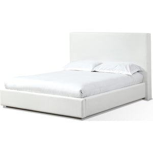 One Upholstered Platform Bed in Pearl