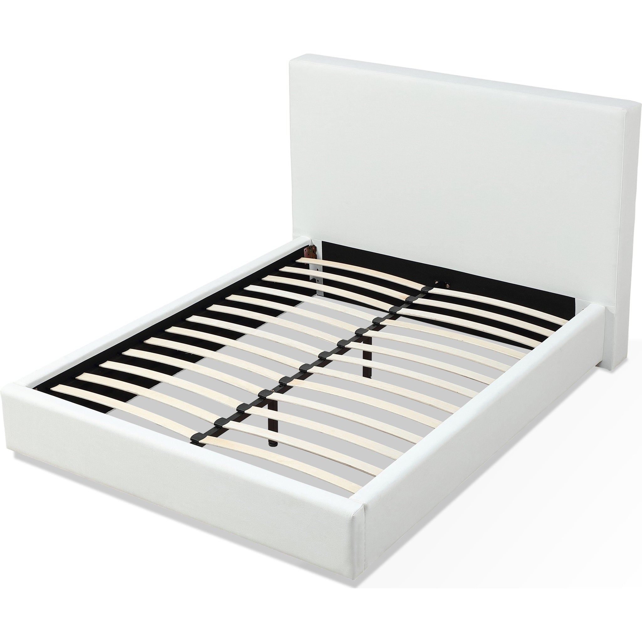 One Upholstered Platform Bed in Pearl