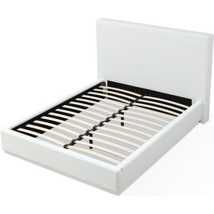 One Upholstered Platform Bed in Pearl