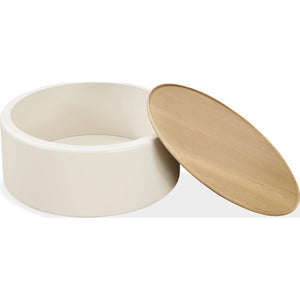 Oskar Lift Top Round Coffee Table in Barley