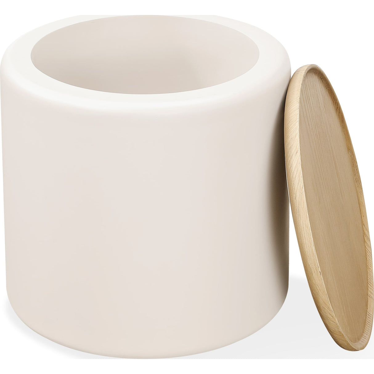 Oskar Lift Top Round End Table in Barley