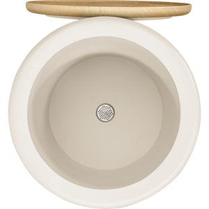 Oskar Lift Top Round End Table in Barley