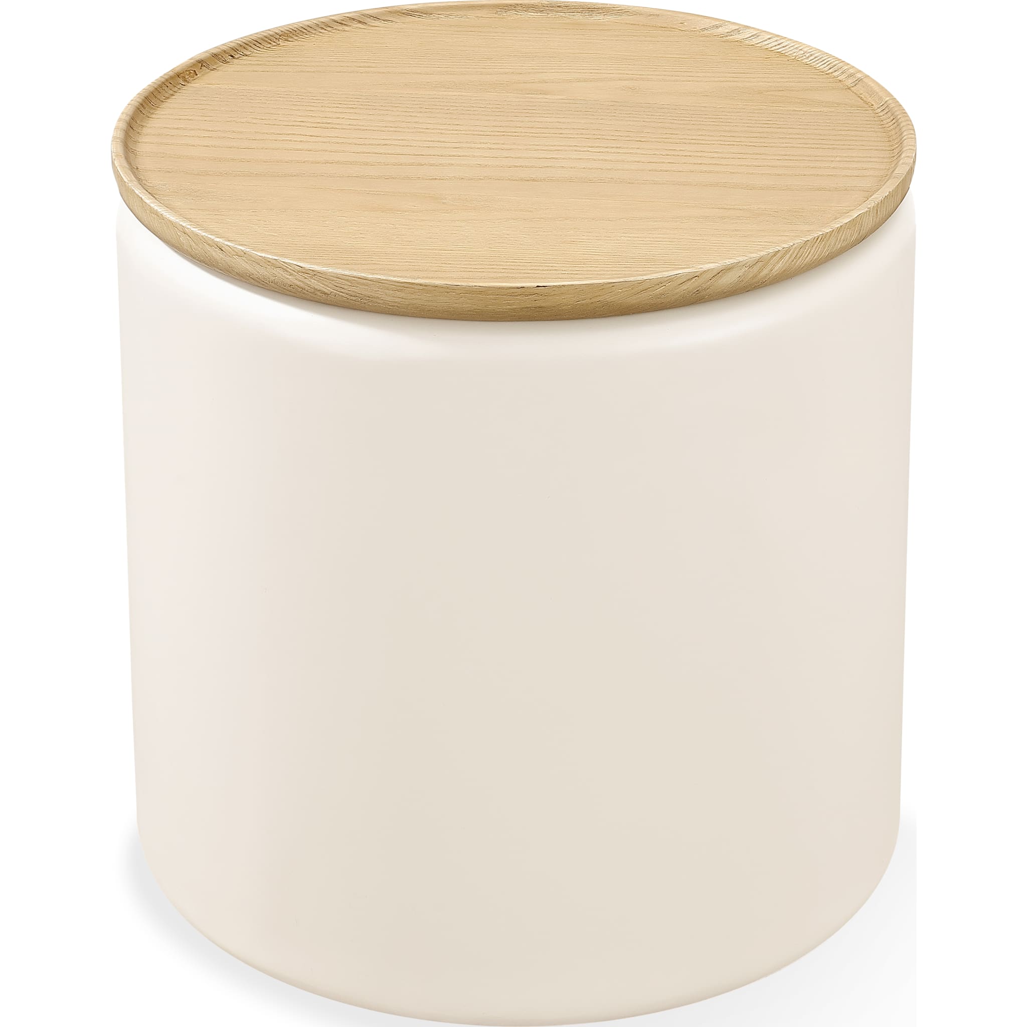Oskar Lift Top Round End Table in Barley