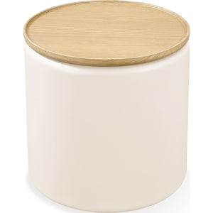 Oskar Lift Top Round End Table in Barley