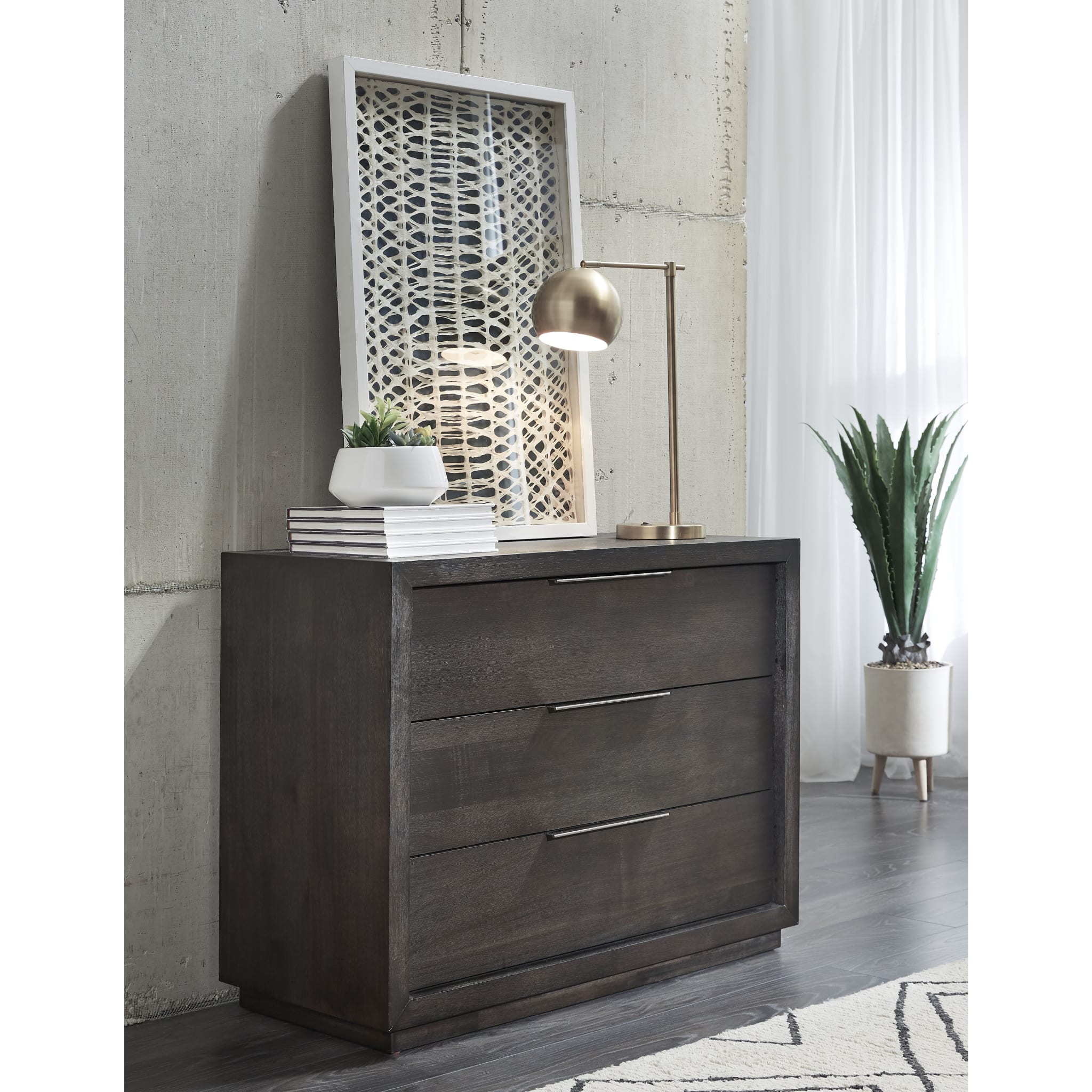 Oxford 3 Drawer Nightstand in Basalt Grey (2024)