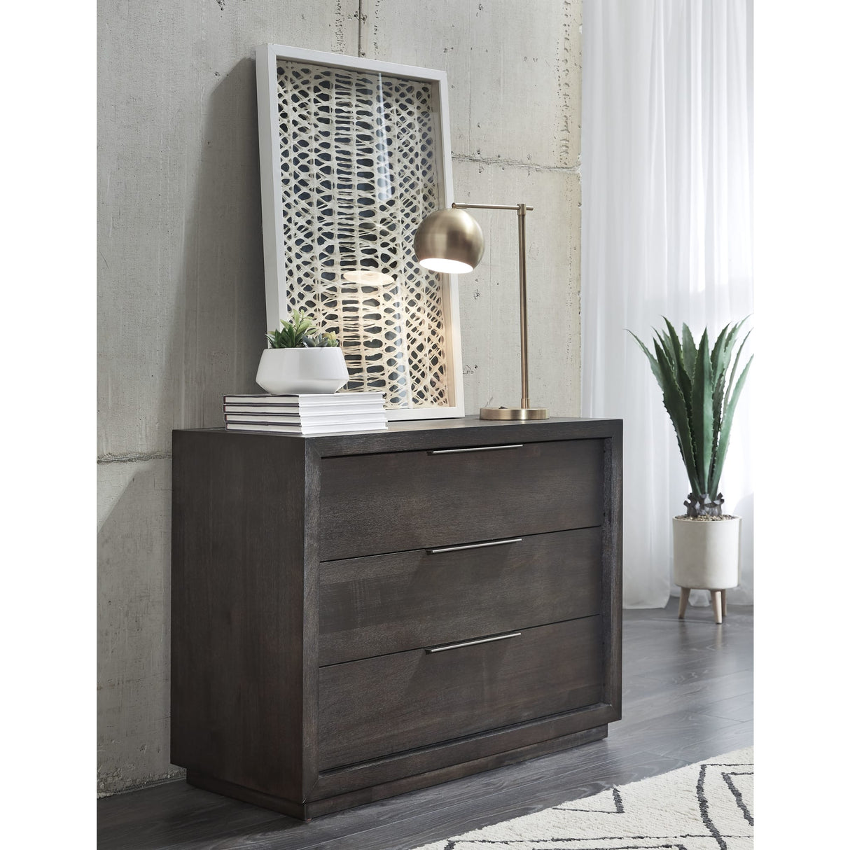 Oxford 3 Drawer Nightstand in Basalt Grey (2024)