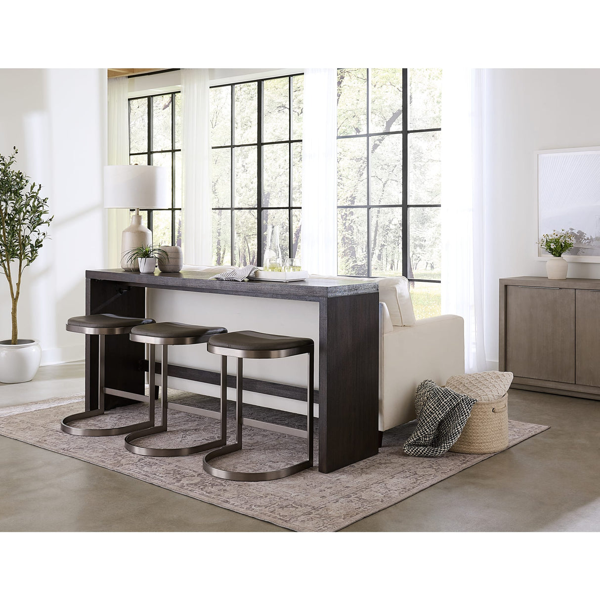 Oxford Backless Counter Stool in Davy's Grey