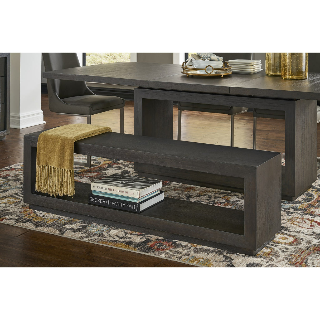 Oxford Dining Bench in Basalt Grey
