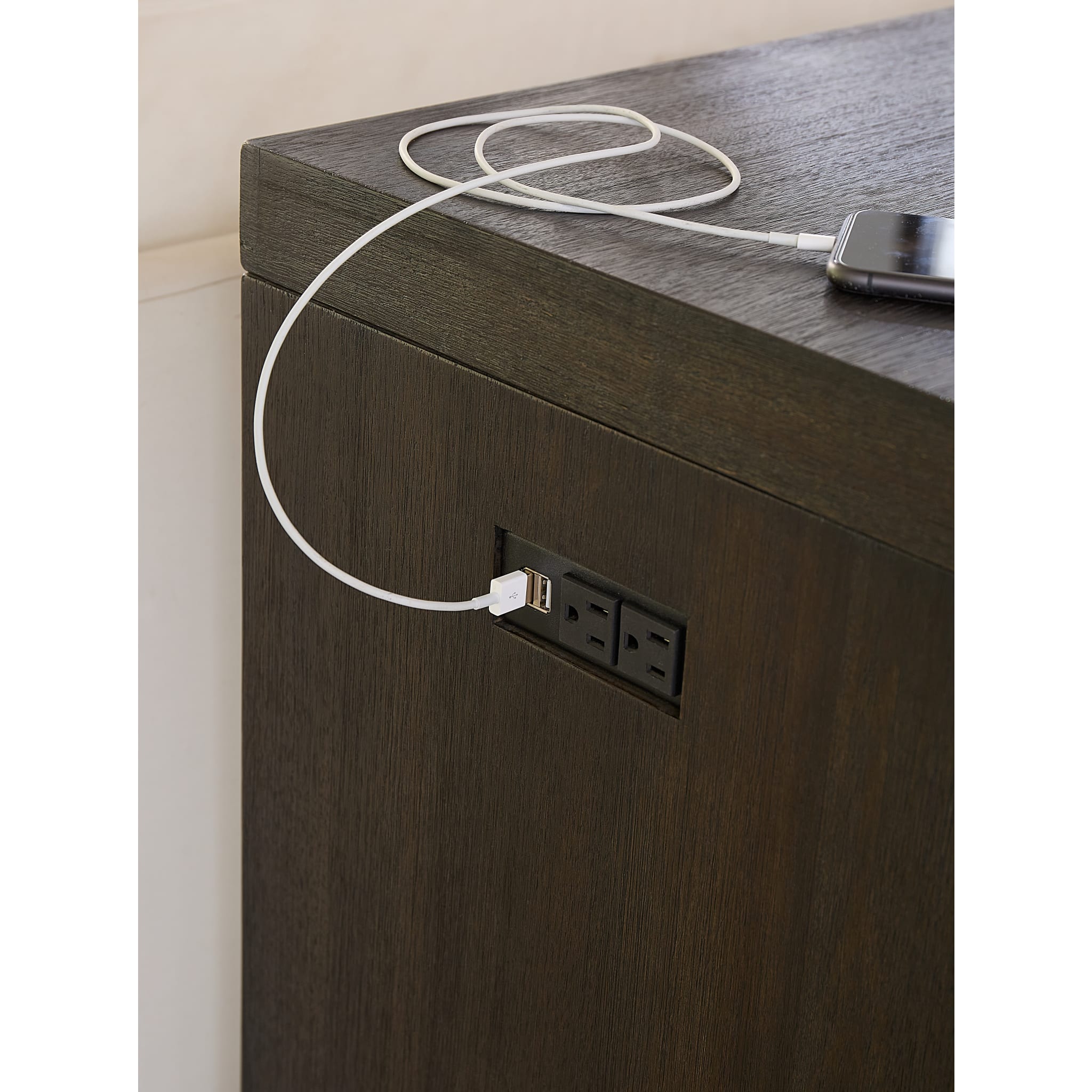 Oxford Gathering Table with USB/Power in Basalt Grey