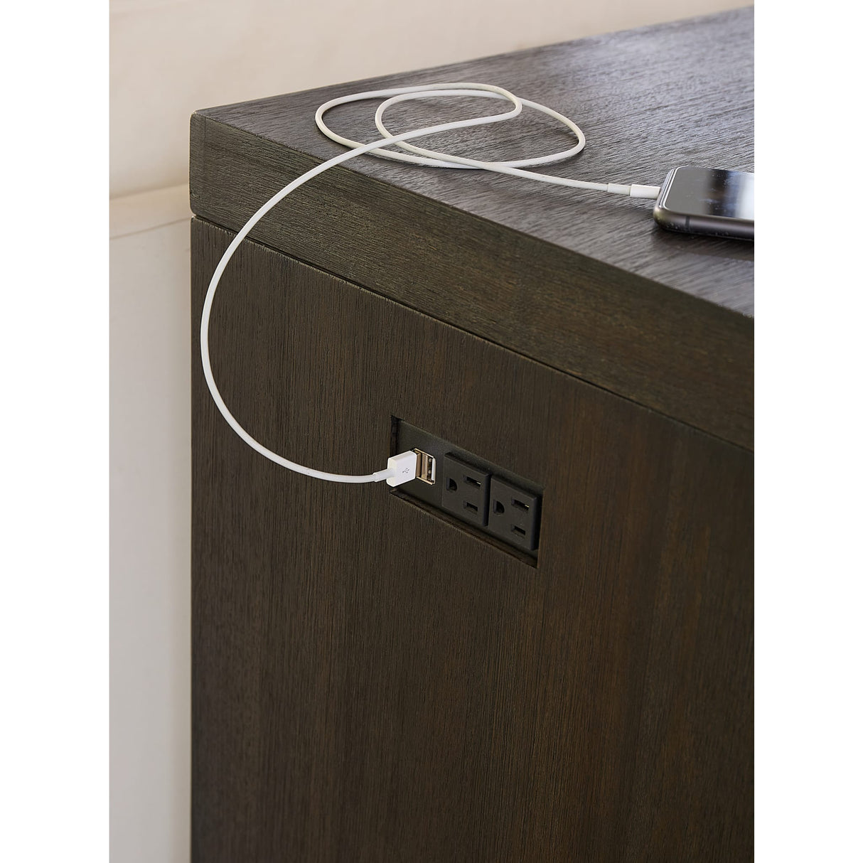 Oxford Gathering Table with USB/Power in Basalt Grey