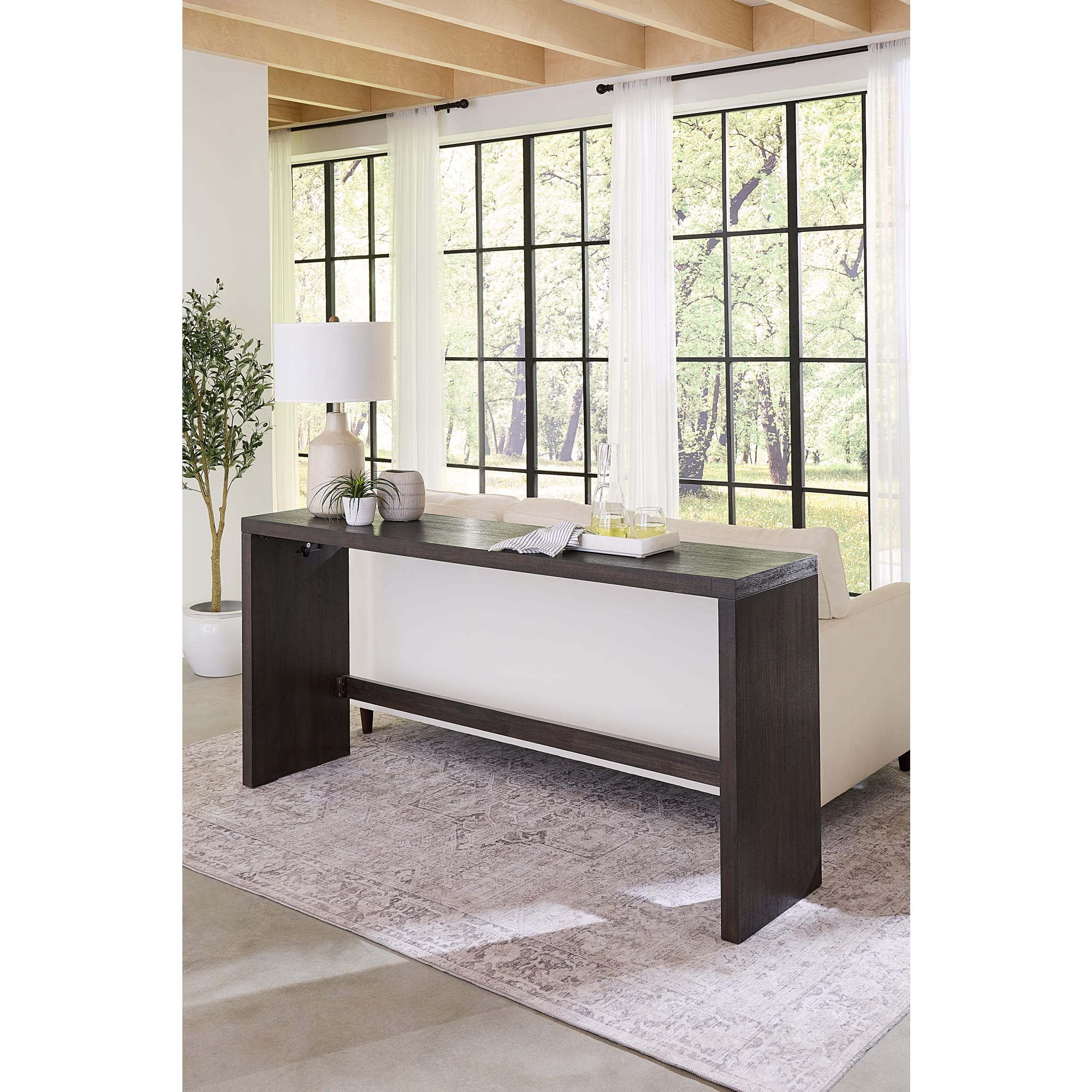 Oxford Gathering Table with USB/Power in Basalt Grey