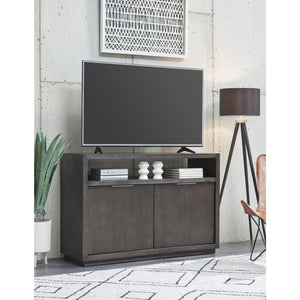 Oxford Solid Wood 54 inch Media Console in Basalt Grey
