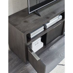 Oxford Solid Wood 74 inch Media Console in Basalt Grey