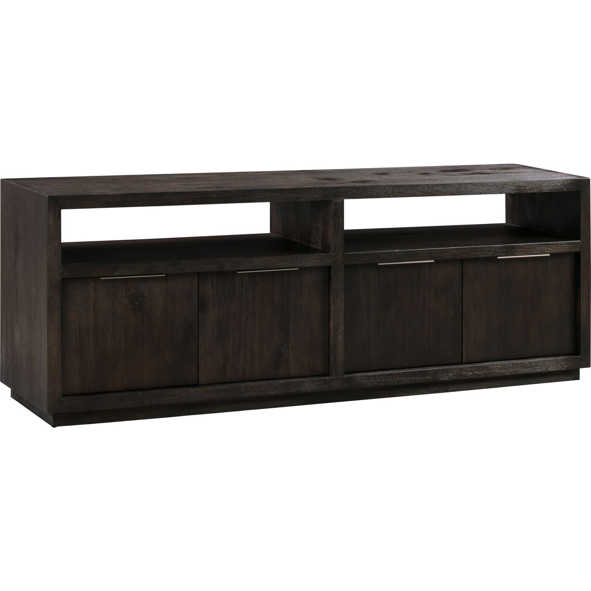 Oxford Solid Wood 74 inch Media Console in Basalt Grey