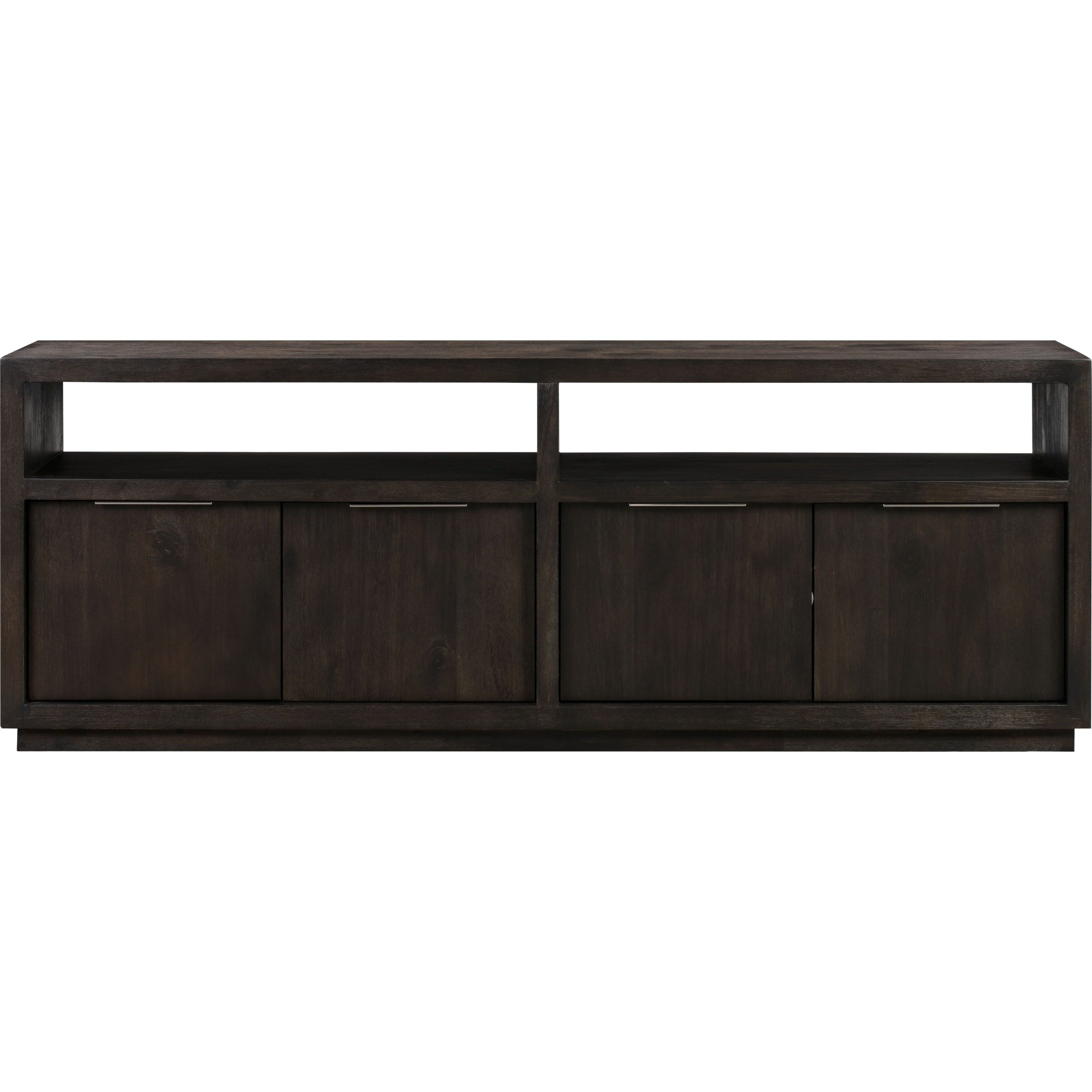 Oxford Solid Wood 74 inch Media Console in Basalt Grey