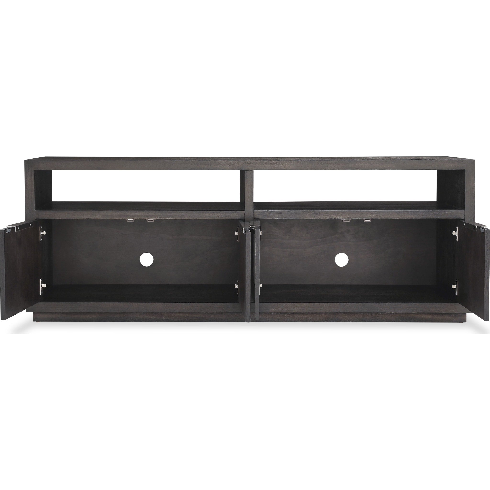 Oxford Solid Wood 74 inch Media Console in Basalt Grey