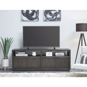 Oxford Solid Wood 74 inch Media Console in Basalt Grey