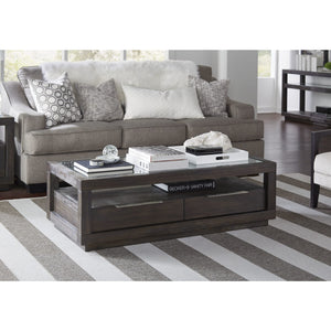 Oxford Two Drawer Rectangular Coffee Table in Basalt Grey