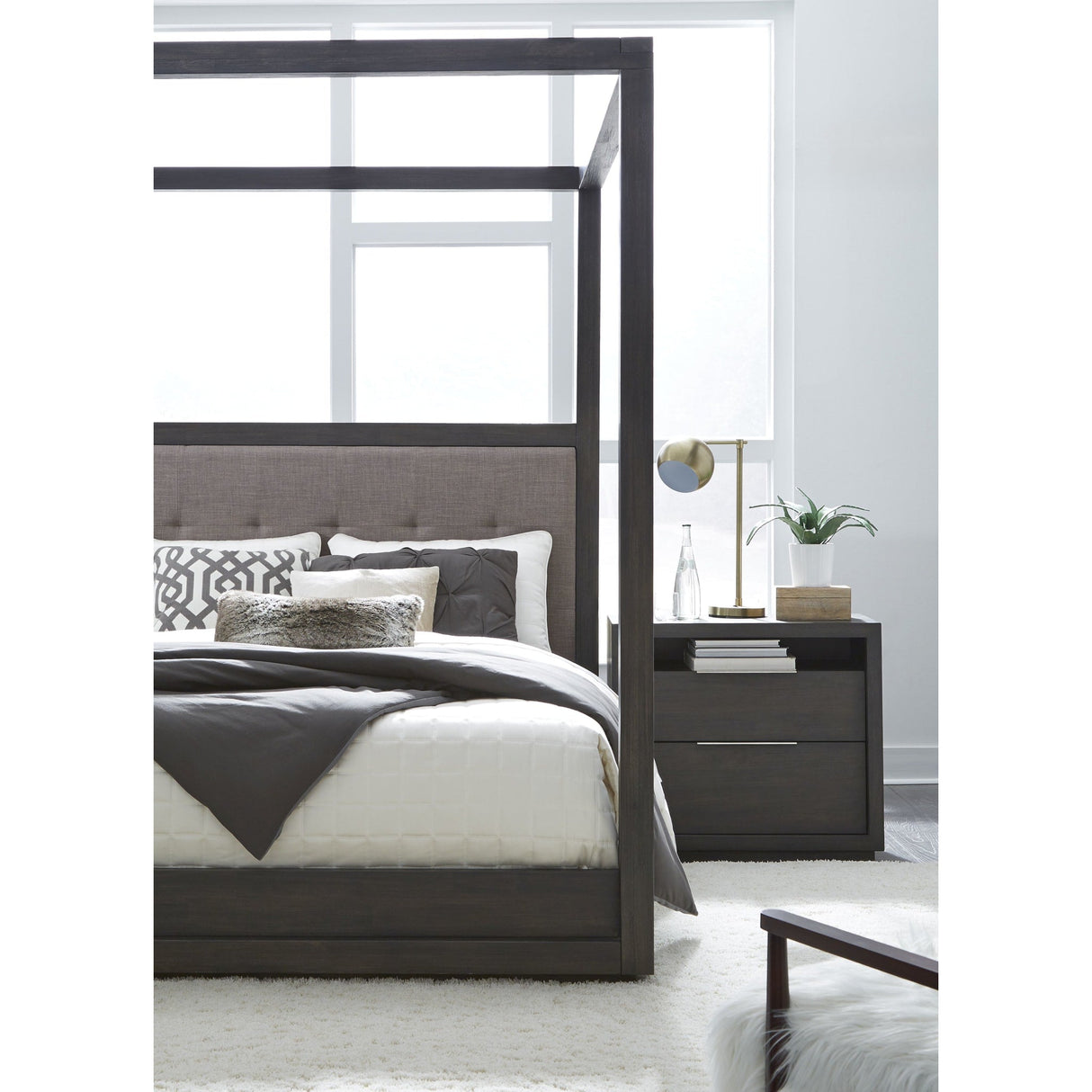 Oxford Upholstered Canopy Bed in Dolphin