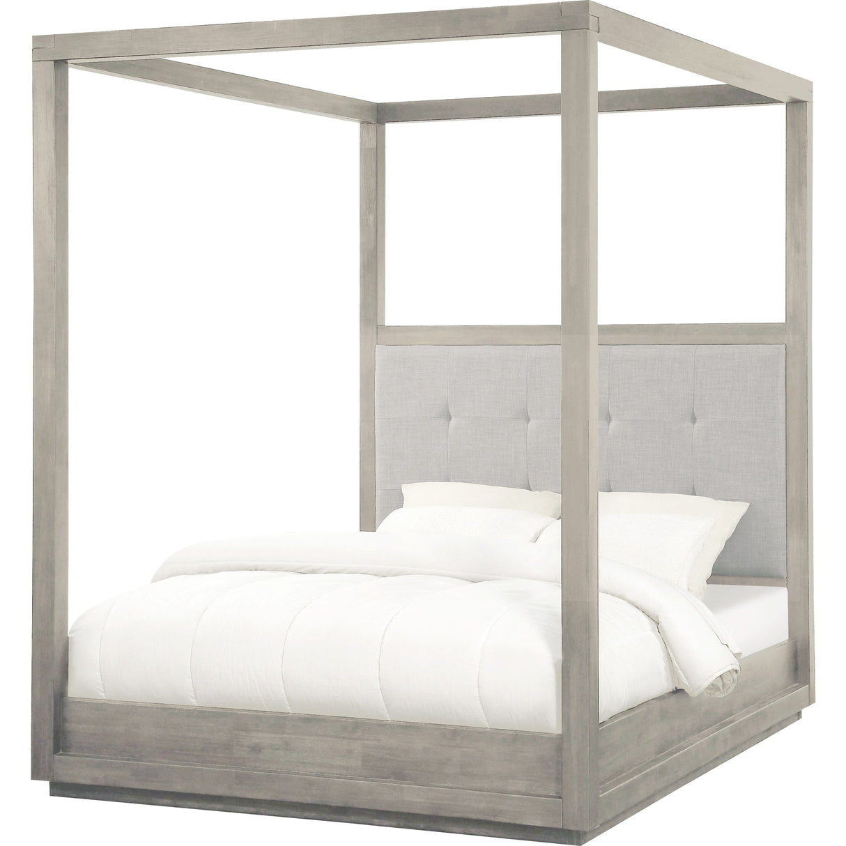 Oxford Upholstered Canopy Bed in Mineral