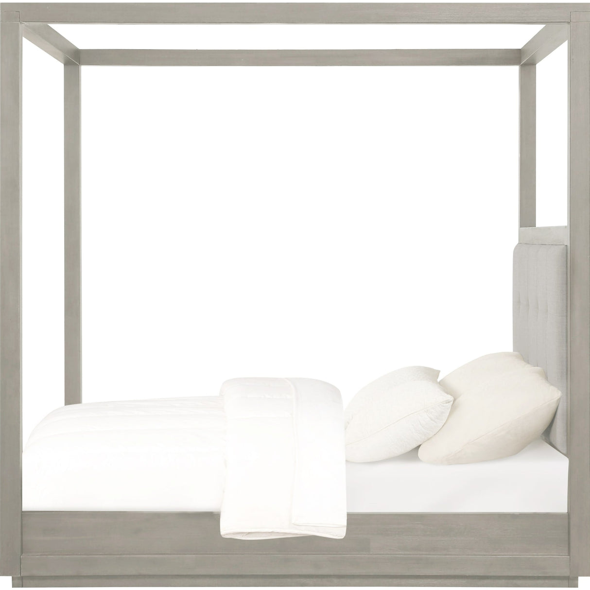 Oxford Upholstered Canopy Bed in Mineral