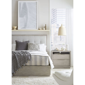 Oxford Upholstered Platform Bed in Mineral