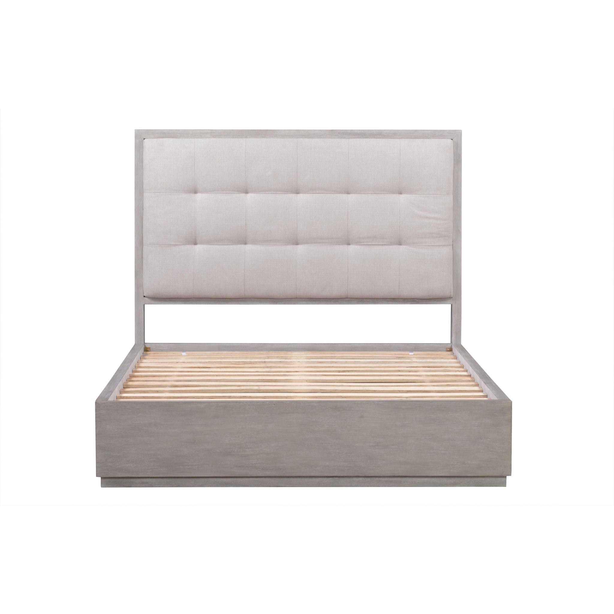 Oxford Upholstered Platform Bed in Mineral