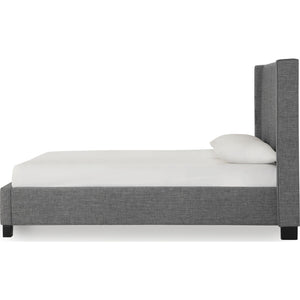 Palermo Upholstered Footboard Storage Bed in Dark Stone