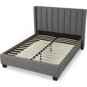 Palermo Upholstered Footboard Storage Bed in Dark Stone