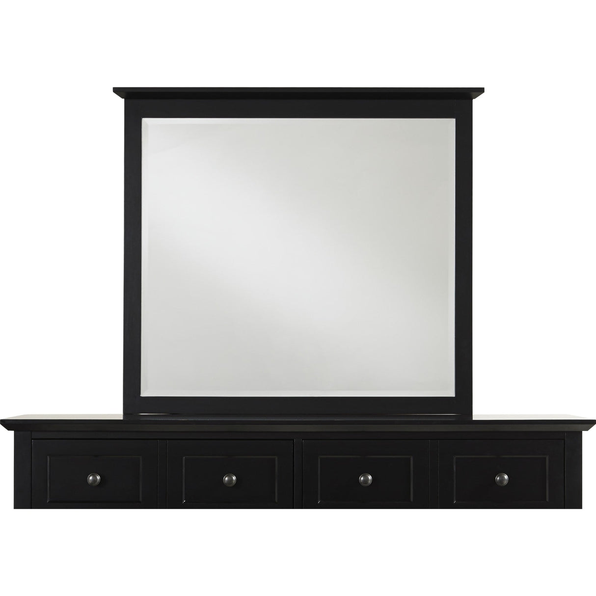 Paragon Beveled Glass Mirror in Black