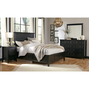 Paragon Four Drawer Wood Storage Bed in Black