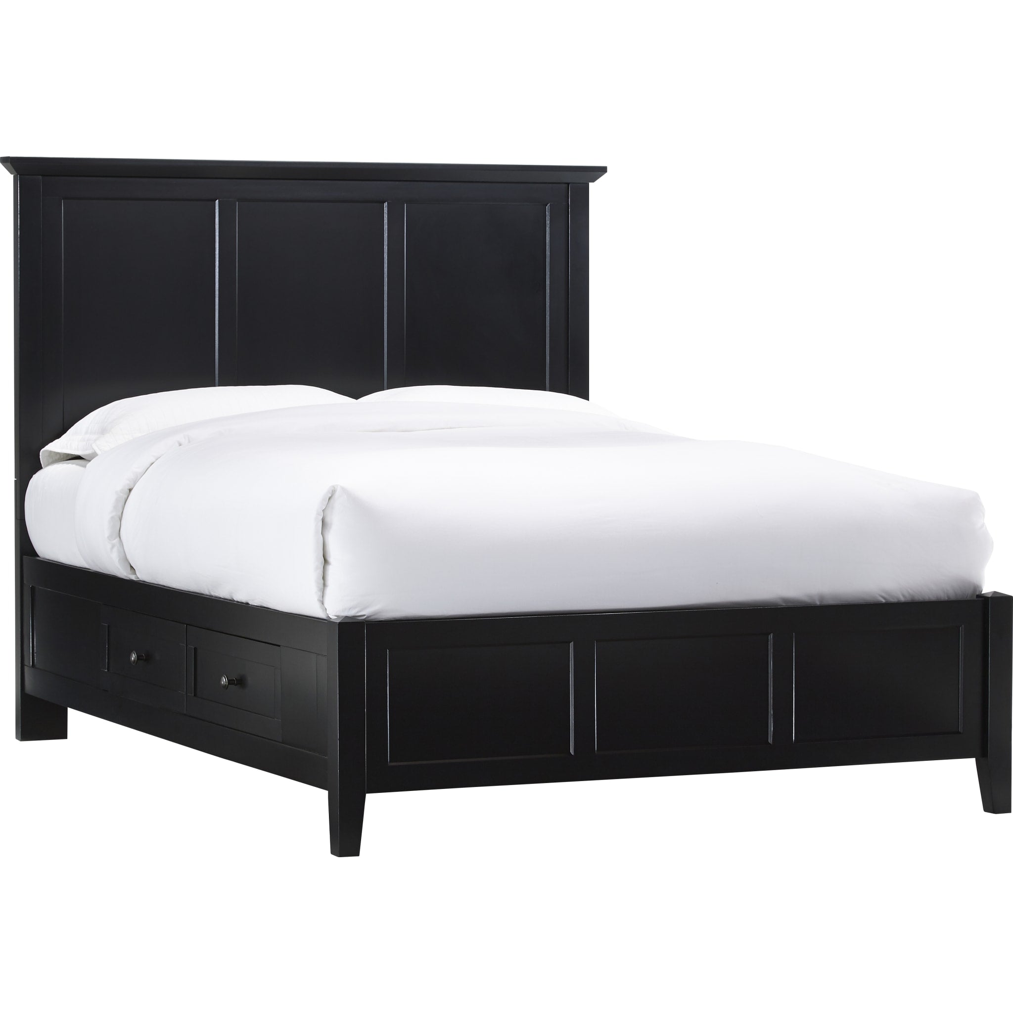 Paragon Four Drawer Wood Storage Bed in Black