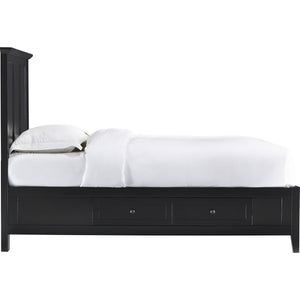 Paragon Four Drawer Wood Storage Bed in Black