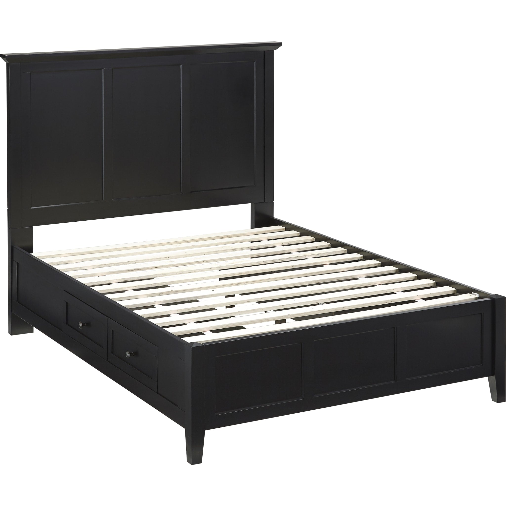 Paragon Four Drawer Wood Storage Bed in Black
