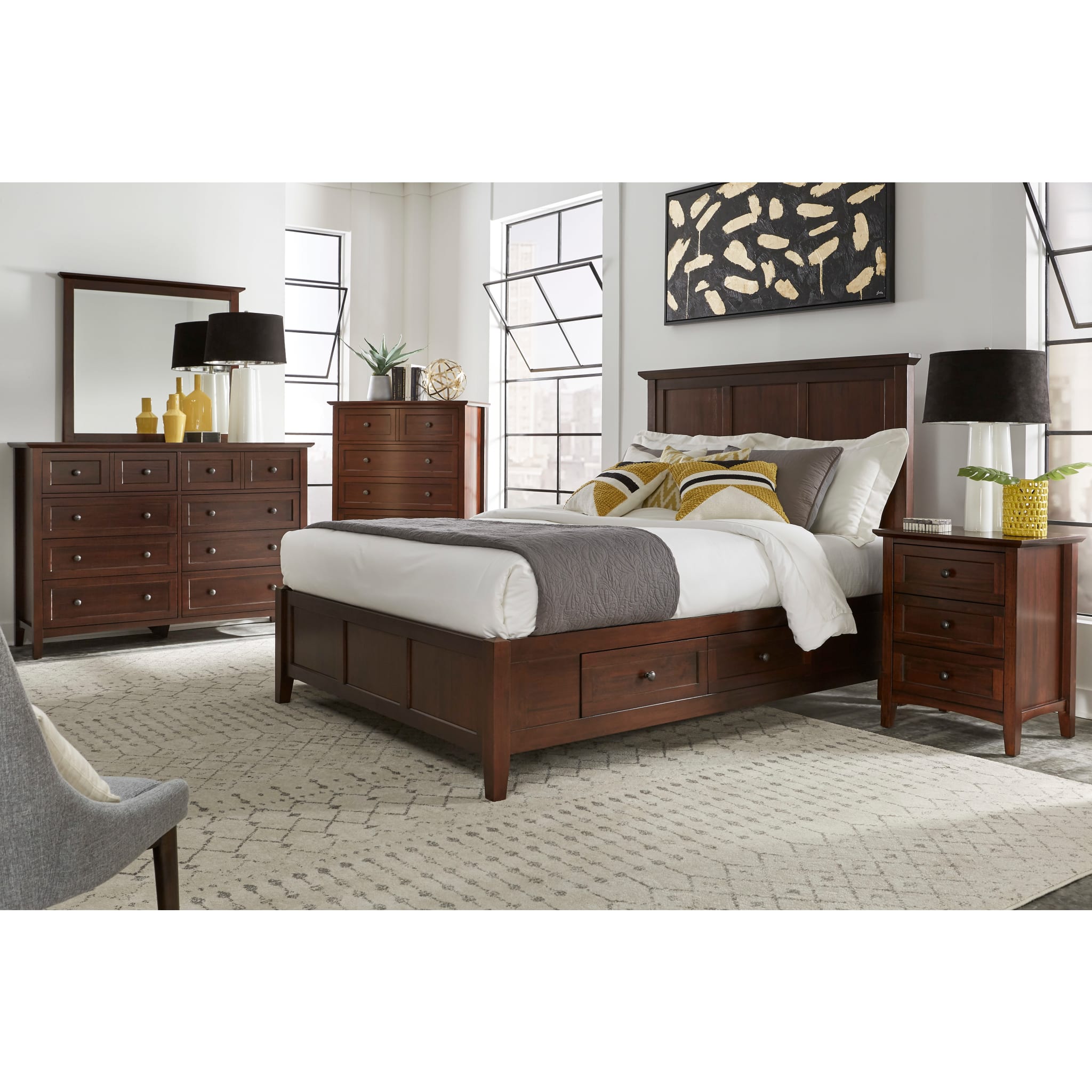 Paragon Four Drawer Wood Storage Bed in Truffle