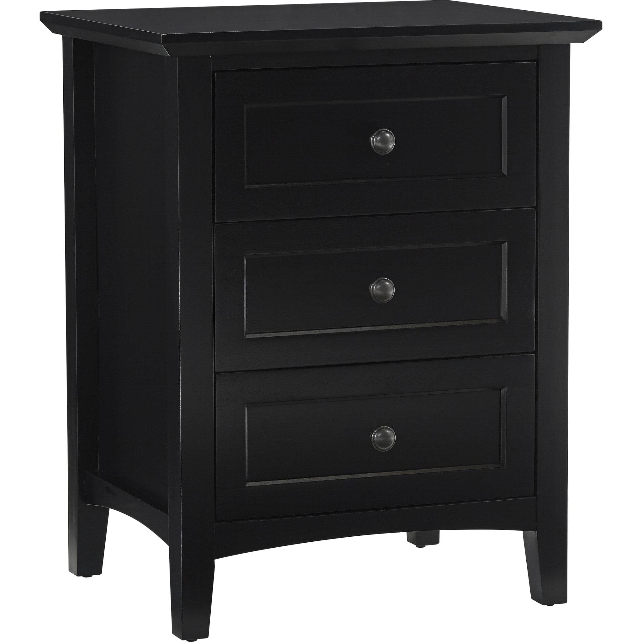 Paragon Three-Drawer Nightstand in Black