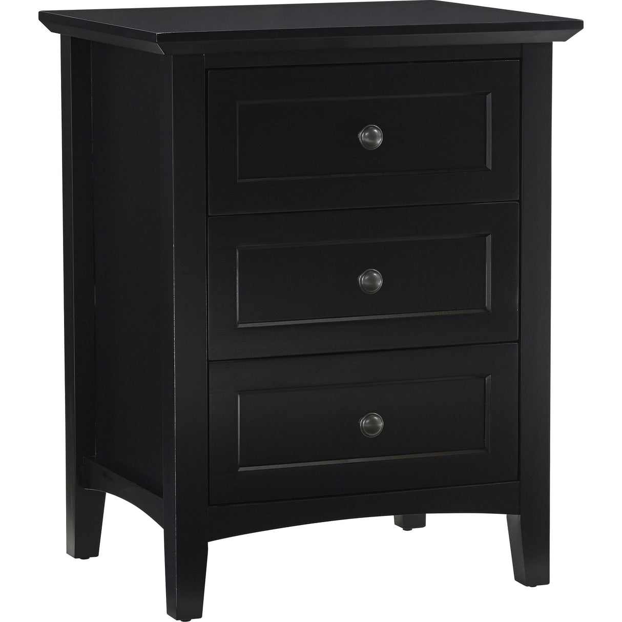 Paragon Three-Drawer Nightstand in Black
