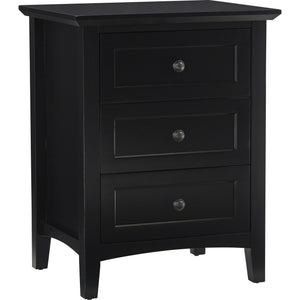 Paragon Three-Drawer Nightstand in Black