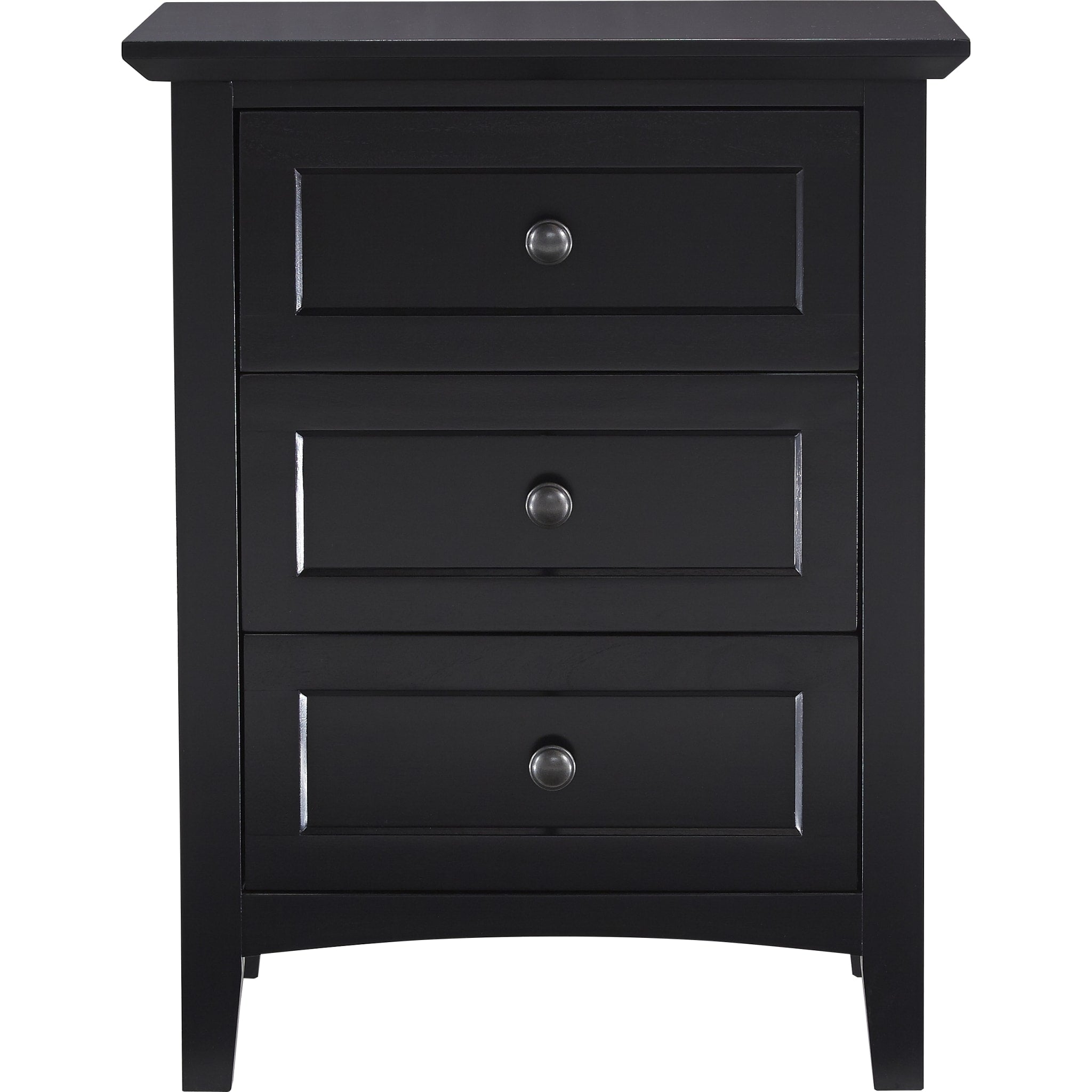 Paragon Three-Drawer Nightstand in Black