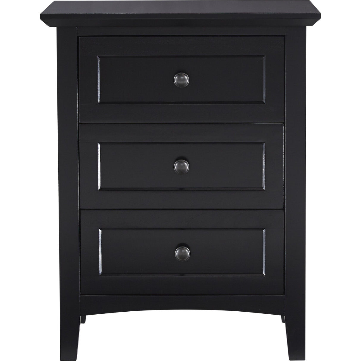 Paragon Three-Drawer Nightstand in Black