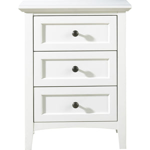 Paragon Three Drawer Nightstand in White