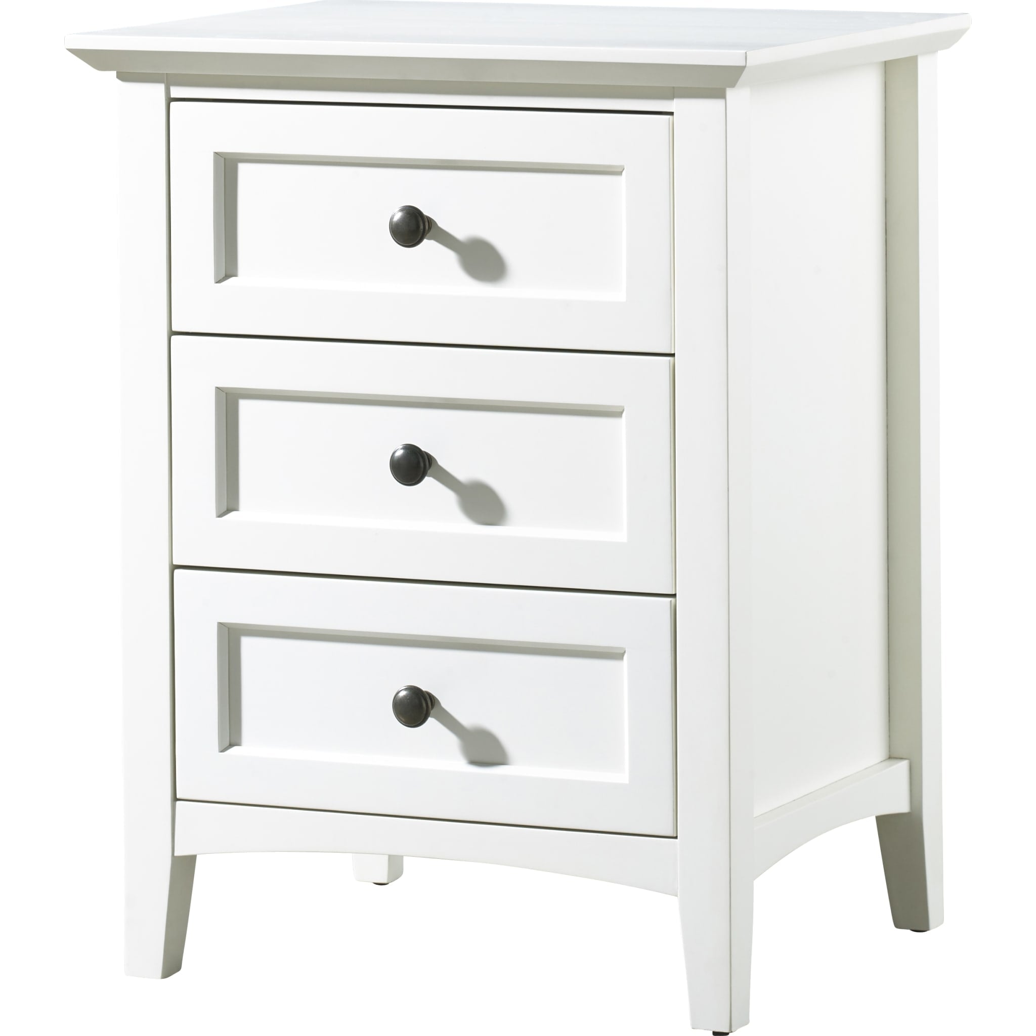 Paragon Three Drawer Nightstand in White