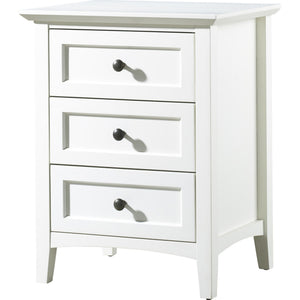 Paragon Three Drawer Nightstand in White
